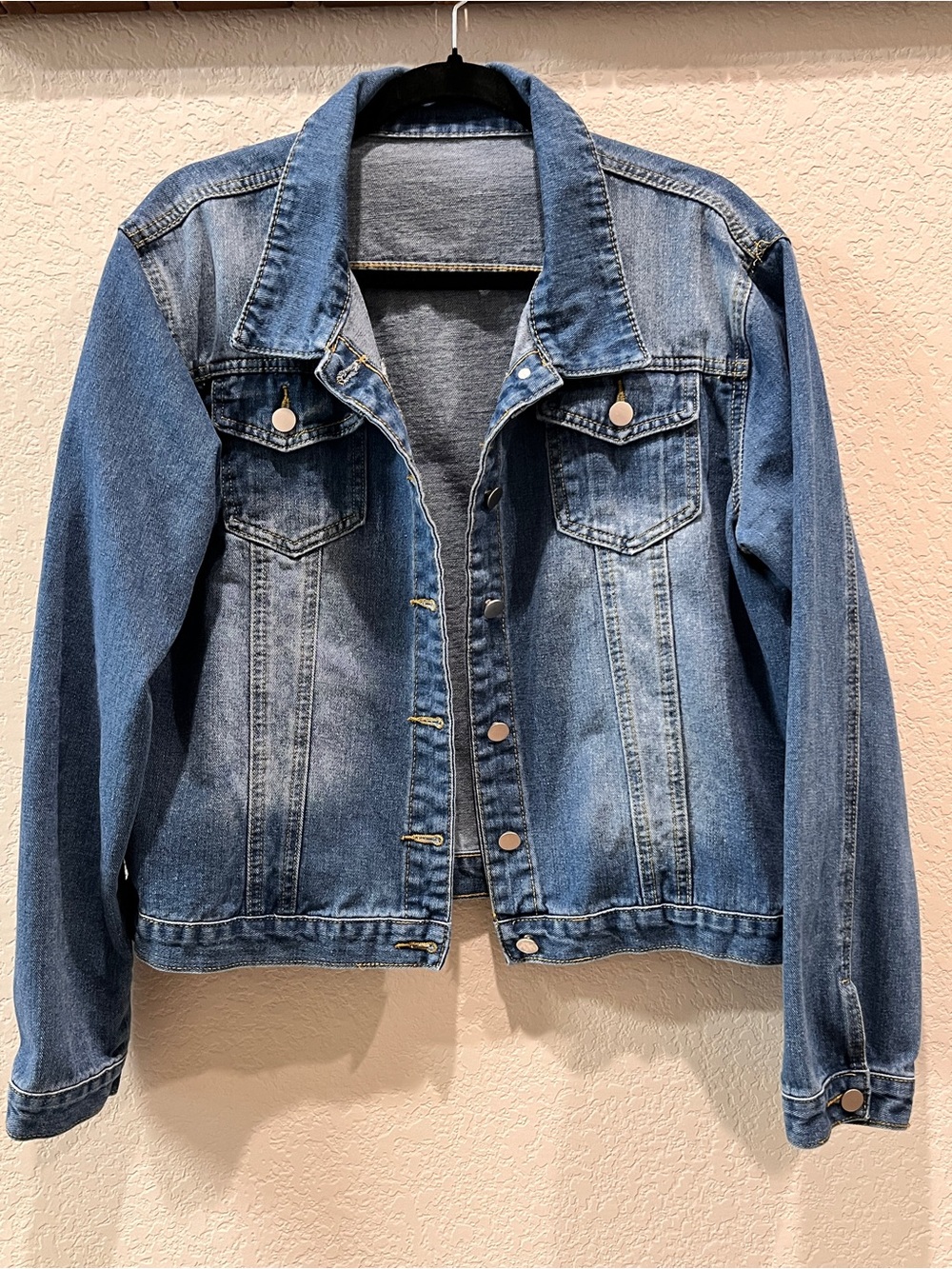 Blue Wash Classic Denim Trucker Jean Jacket Size XXL - Picture 3 of 10